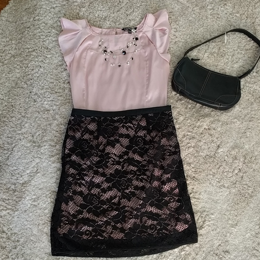 Black lace skirt